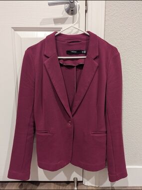 🩷 Womens Hot Pink Single-Button Blazer Jacket